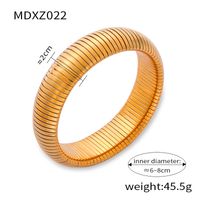 Titanium Steel 18K Gold Plated Casual Simple Style Commute Plating Circle Bangle sku image 18