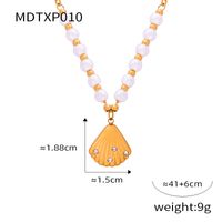 Freshwater Pearl Titanium Steel 18K Gold Plated Casual Simple Style Commute Inlay Shell Rhinestones Earrings Necklace main image 9