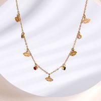 304 Stainless Steel 18K Gold Plated Luxurious Romantic Plating Inlay Eye Zircon Necklace main image 2