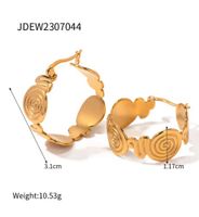 1 Pair IG Style Simple Style Swirl Pattern 316 Stainless Steel  18K Gold Plated Earrings main image 2