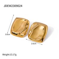 1 Pair IG Style Geometric Plating 304 Stainless Steel 18K Gold Plated Ear Studs main image 2