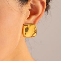 1 Pair IG Style Geometric Plating 304 Stainless Steel 18K Gold Plated Ear Studs main image 4