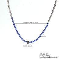 Großhandel Schmuck Vintage-Stil Klassischer Stil Geometrisch Ein Naturstein Türkis Obsidian Perlen Halskette sku image 2