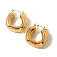 1 Pair IG Style Simple Style U Shape Solid Color 304 Stainless Steel 16K Gold Plated Earrings main image 6