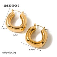 1 Pair IG Style Simple Style U Shape Solid Color 304 Stainless Steel 16K Gold Plated Earrings sku image 2