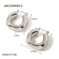 1 Pair IG Style Simple Style U Shape Solid Color 304 Stainless Steel 16K Gold Plated Earrings sku image 2