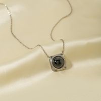 304 Stainless Steel IG Style Inlay Geometric Agate Pendant Necklace main image 3