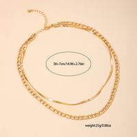 Großhandel Schmuck Einfacher Stil Einfarbig Legierung Geschichtet Doppellagige Halsketten main image 2