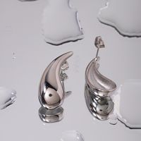 1 Pair IG Style Water Droplets Plating 304 Stainless Steel Ear Studs main image 4