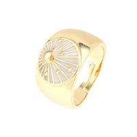Wholesale IG Style Simple Style Commute Galaxy Copper Enamel 18K Gold Plated Open Rings sku image 2