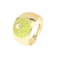 Wholesale IG Style Simple Style Commute Galaxy Copper Enamel 18K Gold Plated Open Rings sku image 3