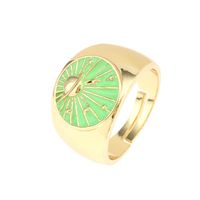 Wholesale IG Style Simple Style Commute Galaxy Copper Enamel 18K Gold Plated Open Rings sku image 4