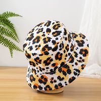 Unisex Casual Vacation Leopard Printing Flat Eaves Bucket Hat sku image 4