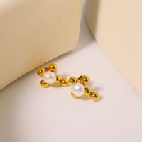 1 Pair Elegant Solid Color Plating Inlay 304 Stainless Steel Freshwater Pearl Pearl Ear Studs main image 4