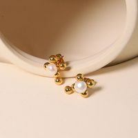 1 Pair Elegant Solid Color Plating Inlay 304 Stainless Steel Freshwater Pearl Pearl Ear Studs main image 3