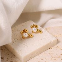 1 Pair Elegant Solid Color Plating Inlay 304 Stainless Steel Freshwater Pearl Pearl Ear Studs main image 1