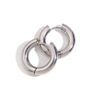 1 Pair Simple Style Round Plating Stainless Steel 18k Gold Plated Hoop Earrings sku image 1