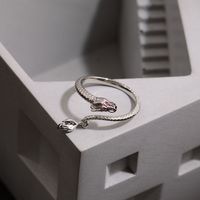 Großhandel Chinoiserie Retro Drachen Kupfer Inlay Zirkon Charm Ring Offener Ring main image 6