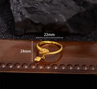 Großhandel Chinoiserie Retro Drachen Kupfer Inlay Zirkon Charm Ring Offener Ring main image 2
