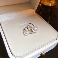 1 Piece Retro Simple Style Solid Color Inlay Copper Pearl Zircon Ear Cuffs main image 6