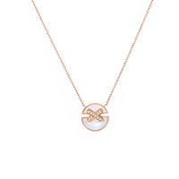 304 Stainless Steel Shell Rose Gold Plated Simple Style Classic Style Plating Round Shell Zircon Pendant Necklace main image 5