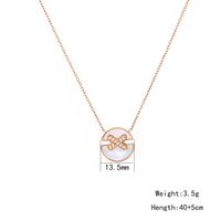 304 Stainless Steel Shell Rose Gold Plated Simple Style Classic Style Plating Round Shell Zircon Pendant Necklace main image 2