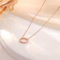 304 Stainless Steel Sterling Silver Fairy Style Elegant Lady Inlay Circle Zircon Pendant Necklace main image 3