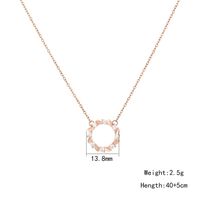 304 Stainless Steel Sterling Silver Fairy Style Elegant Lady Inlay Circle Zircon Pendant Necklace main image 2