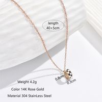 304 Stainless Steel Rose Gold Plated Casual Simple Style Enamel Plating Hollow Out Round Lattice Pendant Necklace main image 2