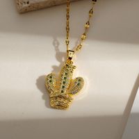 Copper Gold Plated Simple Style Classic Style Plating Inlay Heart Shape Zircon Pendant Necklace main image 4