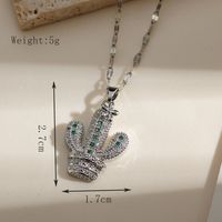 Copper Gold Plated Simple Style Classic Style Plating Inlay Heart Shape Zircon Pendant Necklace sku image 4