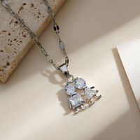 Copper Gold Plated Simple Style Classic Style Plating Inlay Solid Color Zircon Pendant Necklace main image 5
