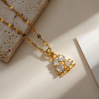Copper Gold Plated Simple Style Classic Style Plating Inlay Solid Color Zircon Pendant Necklace main image 6