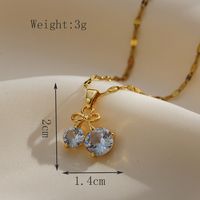 Copper Gold Plated Simple Style Classic Style Plating Inlay Solid Color Zircon Pendant Necklace sku image 1