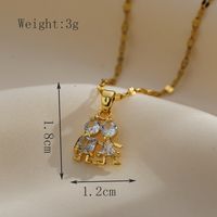 Copper Gold Plated Simple Style Classic Style Plating Inlay Solid Color Zircon Pendant Necklace sku image 5