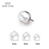 1 Piece Lip Rings Tropical Artistic Solid Color Pure Titanium Inlay Pearl Lip Rings main image 4