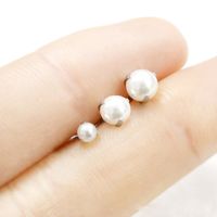 1 Piece Lip Rings Tropical Artistic Solid Color Pure Titanium Inlay Pearl Lip Rings main image 5