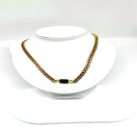 304 Stainless Steel 18K Gold Plated Hip-Hop Vintage Style Plating Inlay Solid Color Gem Necklace main image 1