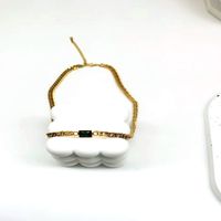 304 Stainless Steel 18K Gold Plated Hip-Hop Vintage Style Plating Inlay Solid Color Gem Necklace main image 3