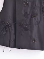 Women's Sleeveless Tank Tops Button Elegant Leaves main image 4