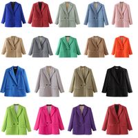 Women's Long Sleeve Blazers Elegant Solid Color main image 6
