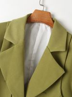 Women's Long Sleeve Blazers Pocket Vintage Style Solid Color main image 2