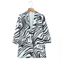 Women's Long Sleeve Blazers Pocket Streetwear Zebra main image 1
