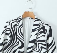 Women's Long Sleeve Blazers Pocket Streetwear Zebra main image 2