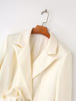 Women's Long Sleeve Blazers Pocket Elegant Solid Color Flower main image 5