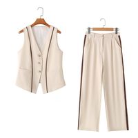 Daily Women's British Style Solid Color Polyester Pants Sets Pants Sets main image 6