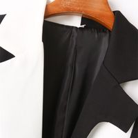 Women's Long Sleeve Blazers Contrast Binding Streetwear Zebra main image 2