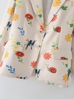 Women's Long Sleeve Blazers Printing Pocket Vacation Flower main image 3