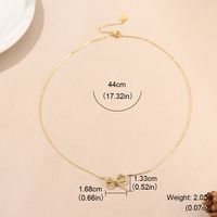 Copper 18K Gold Plated Cute Hip-Hop Inlay Bow Knot Zircon Pendant Necklace sku image 1