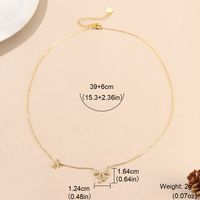 Copper 18K Gold Plated Cute Hip-Hop Inlay Bow Knot Zircon Pendant Necklace sku image 2